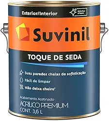 Tinta Suvinil para parede acrilico toque de seda 3,6L - Branco neve - 53422448