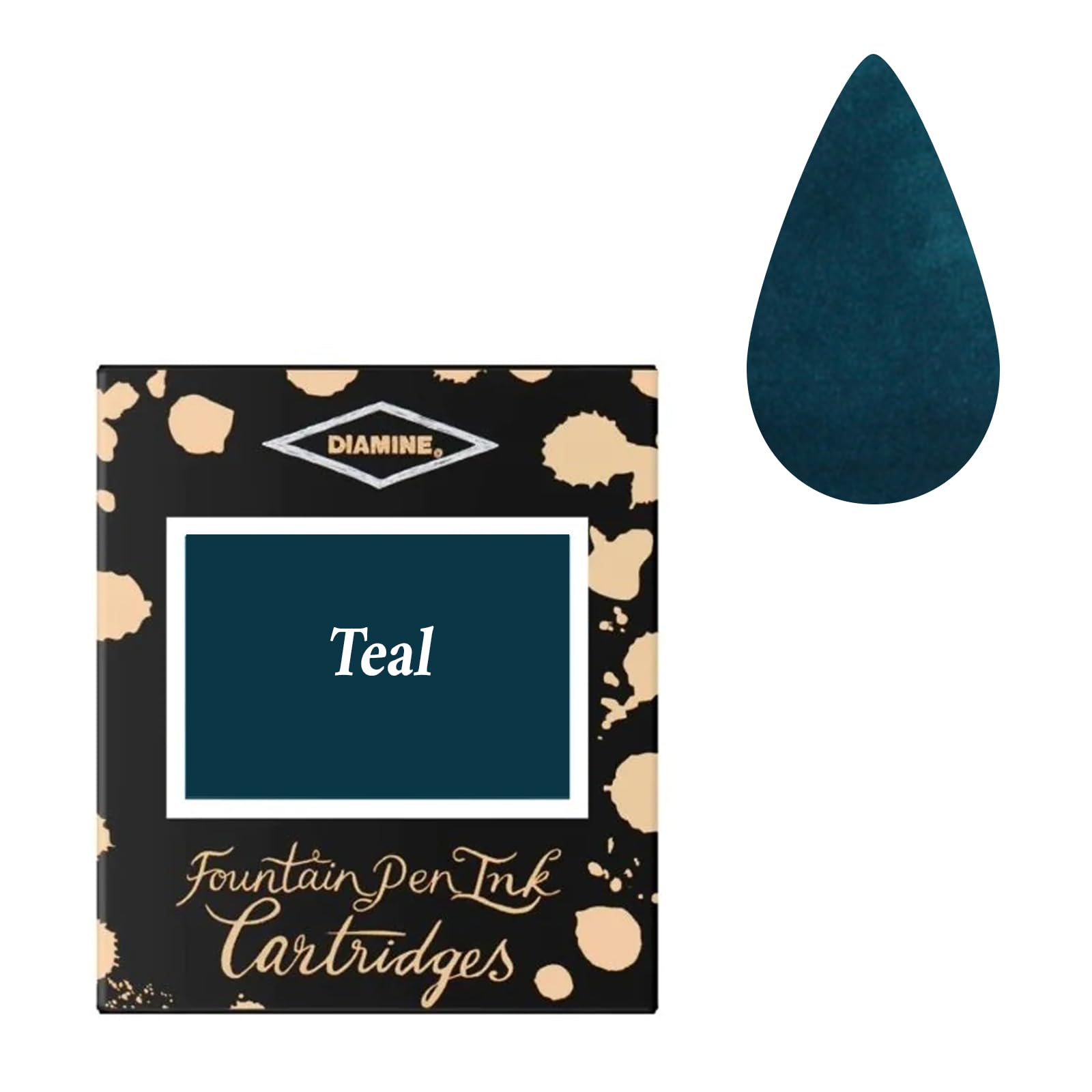 Diamine Ink Cartridges 6's Small International Size Teal