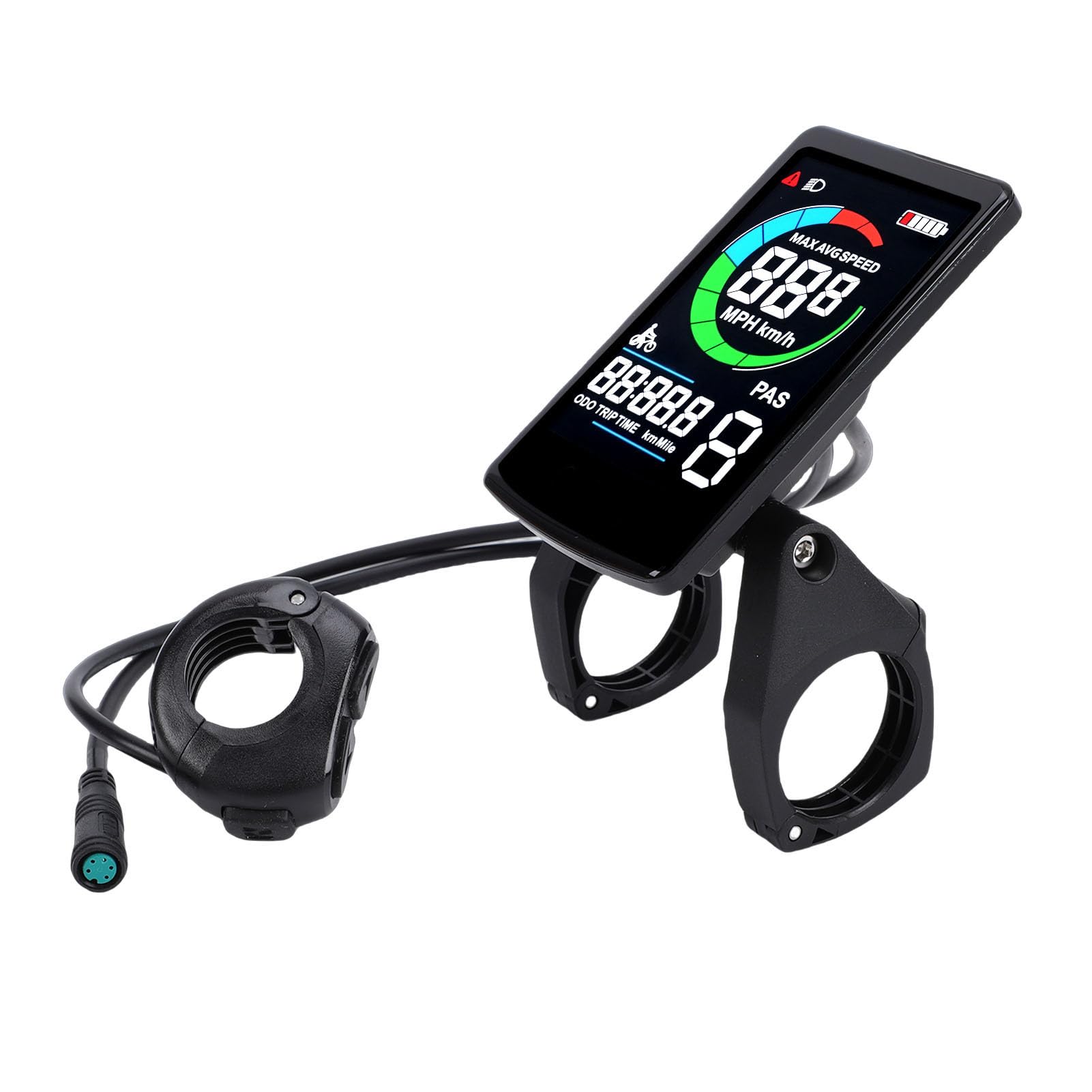 Naroote Wasserdichter E-Bike-Bedienfeldbildschirm, Fahrrad-Tachometer, Bedienfeld mit 5-poligem Anschluss, Ideal für G340 G320 Mittelmotor