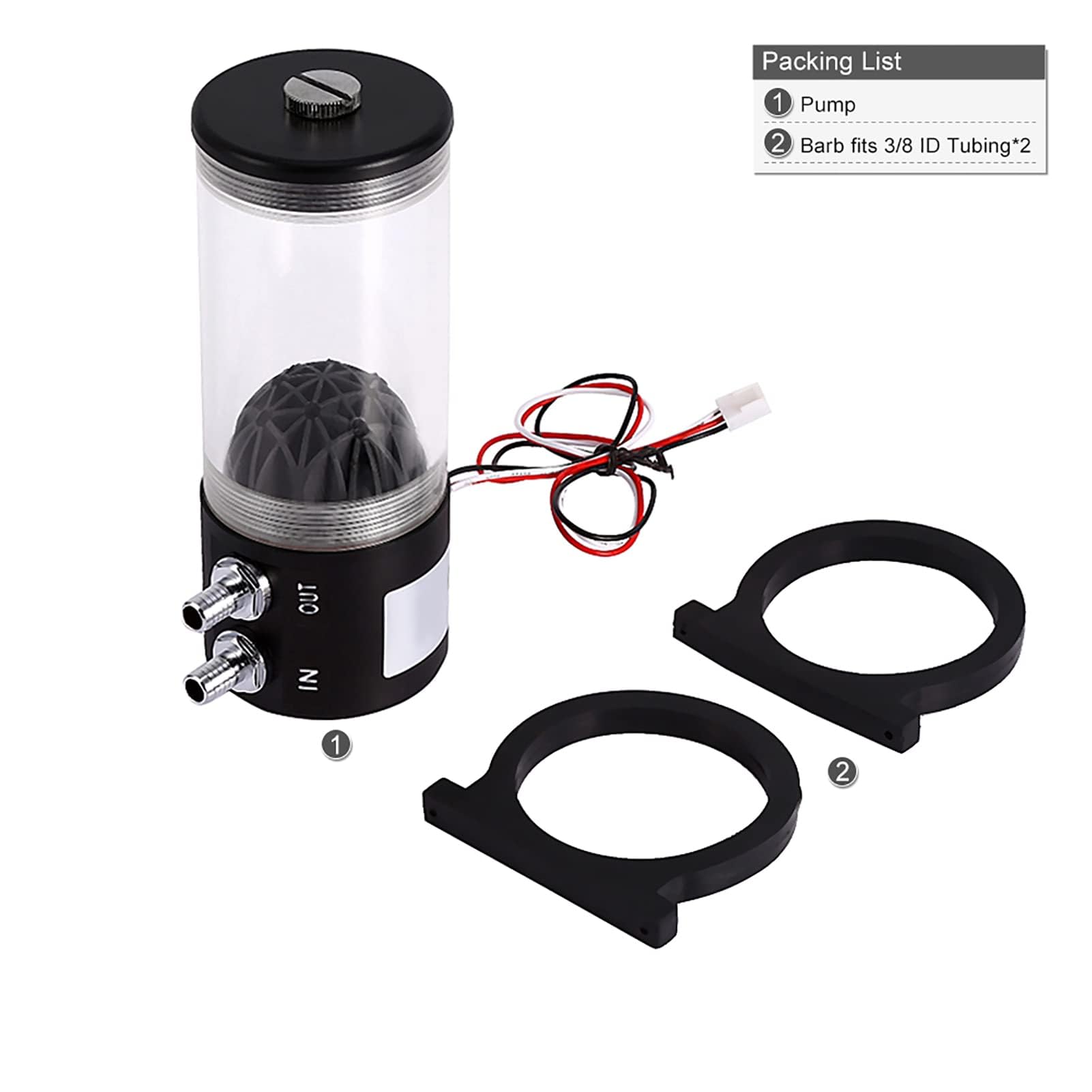 Pompa di Raffreddamento Ad Acqua per PC, Pompa Dell'acqua CPU per Computer 500 L/h Serbatoio di Raffreddamento Ad Acqua CO2 Serbatoio di Raffreddamento Ad Acqua con Pompa