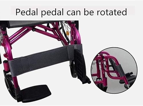 Miniatura 4 de Ztimi Silla de ruedas autopropulsada, silla de ruedas de transporte móvil, ligera, plegable, portátil, autopropulsada, silla de ruedas de transporte