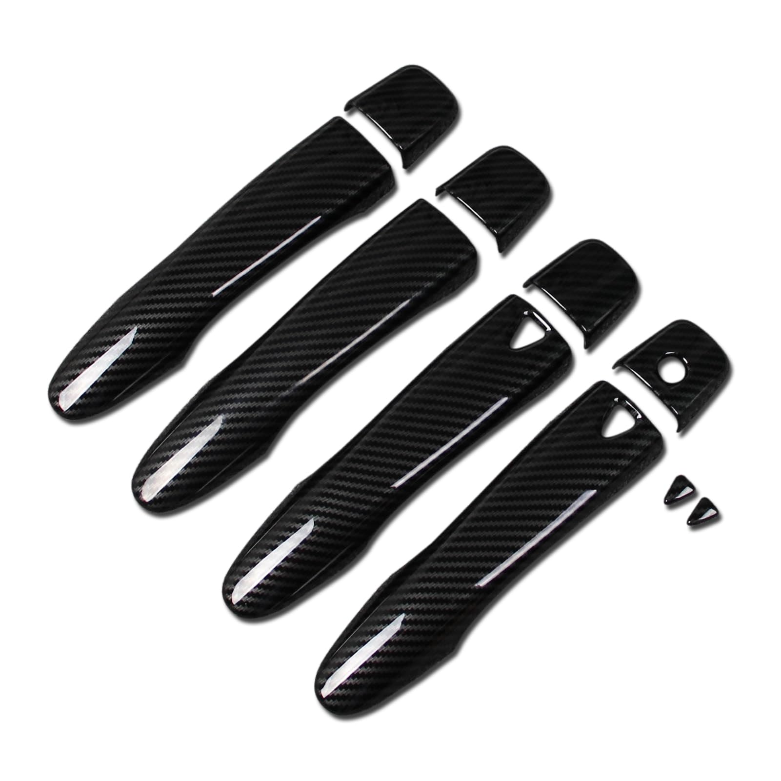 Beautostfor Nissan Kicks 2024 2023 2022 2021 Door Handle Cover Trim Trims with keyless Entry System (Carbon Fiber Black)