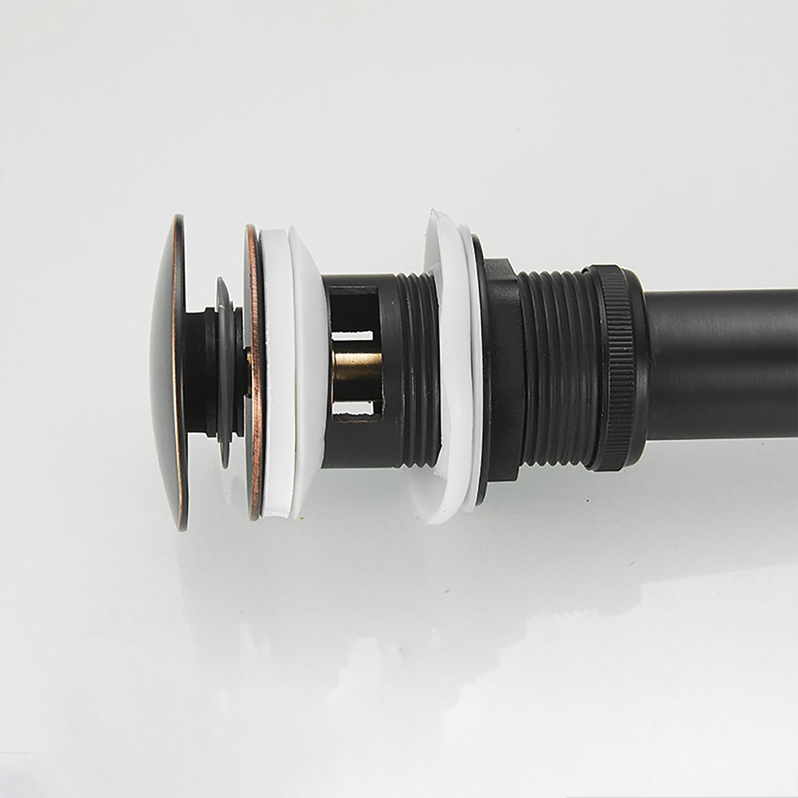 Siphon Waschbecken Mit Überlauf,Pop Up Ablaufventil,Geruchsverschluss,Verstellbares Abflussrohr,Bächlein Siphon Für Die Küchenspüle,Messingmaterial,Schwarz