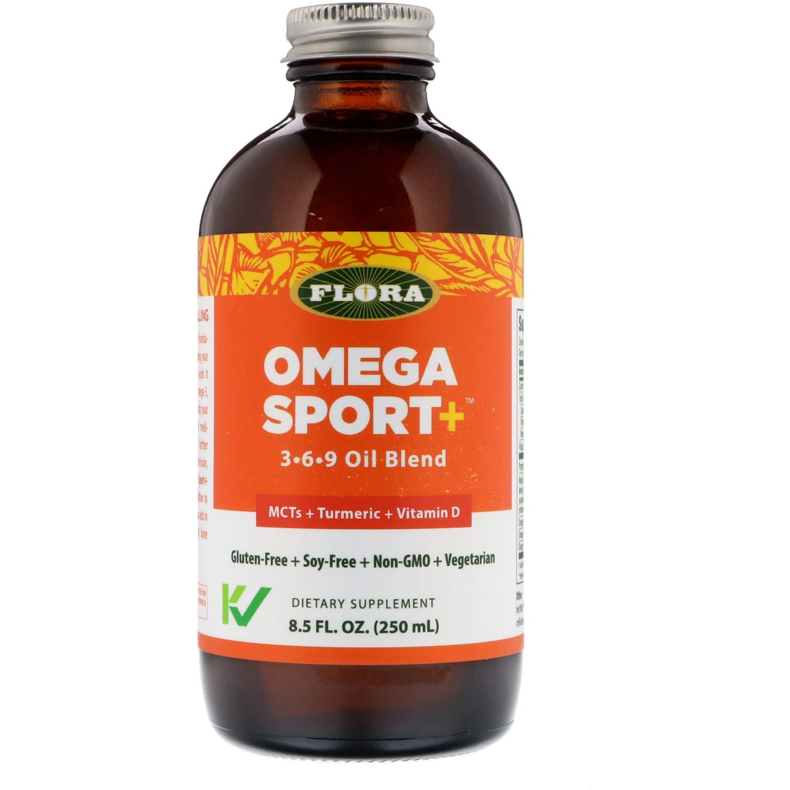 Amazon.com: Flora Omega Sport+ 3-6-9 Oil Blend 8.5 oz Small - MCT +  Turmeric + Vitamin D - Vegetarian : Everything Else