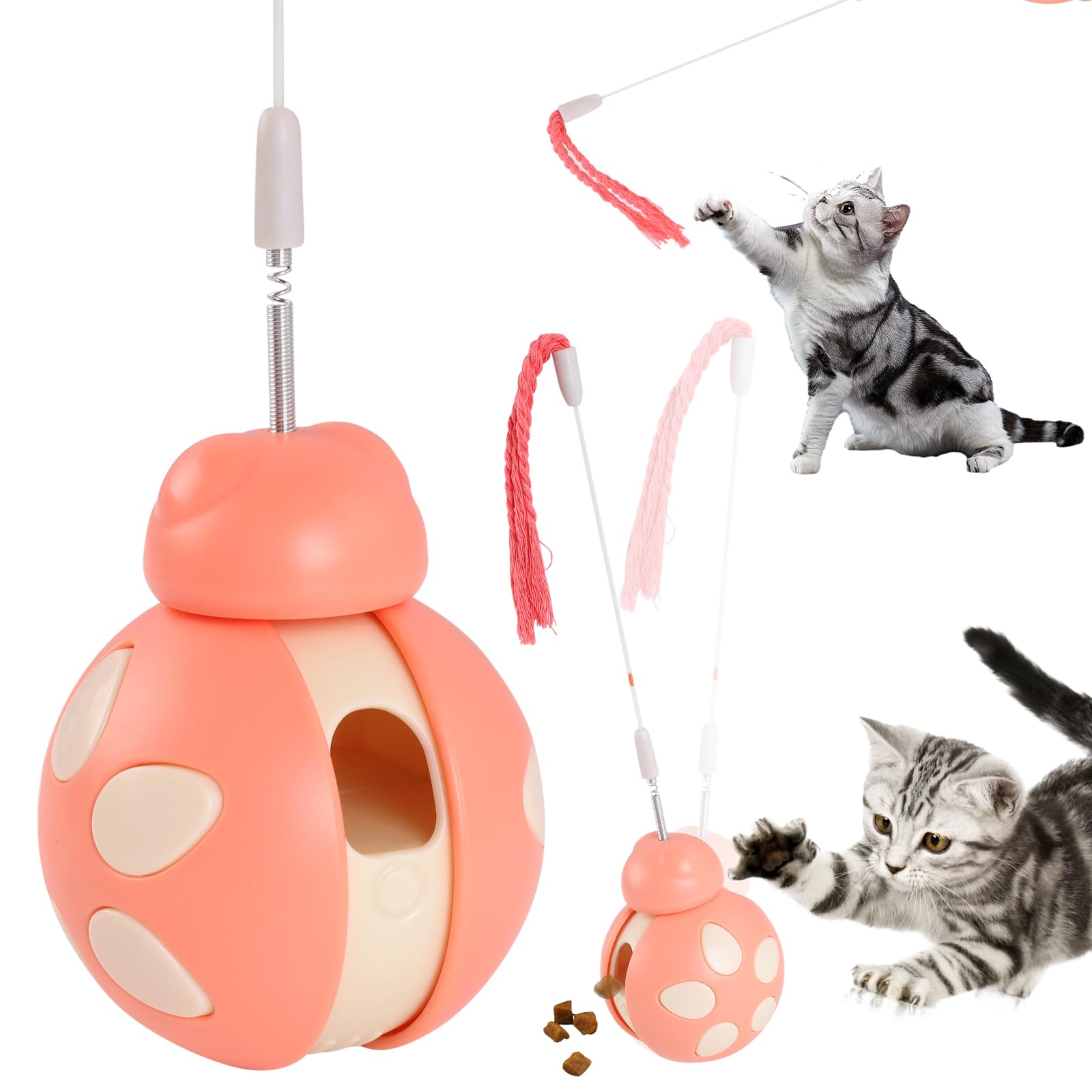 ElysianTails Cat Toys for Indoor Cats Adult Cats Kitten Interactive with Teaser Wand & Cat Treat Dispenser Puzzle Toys