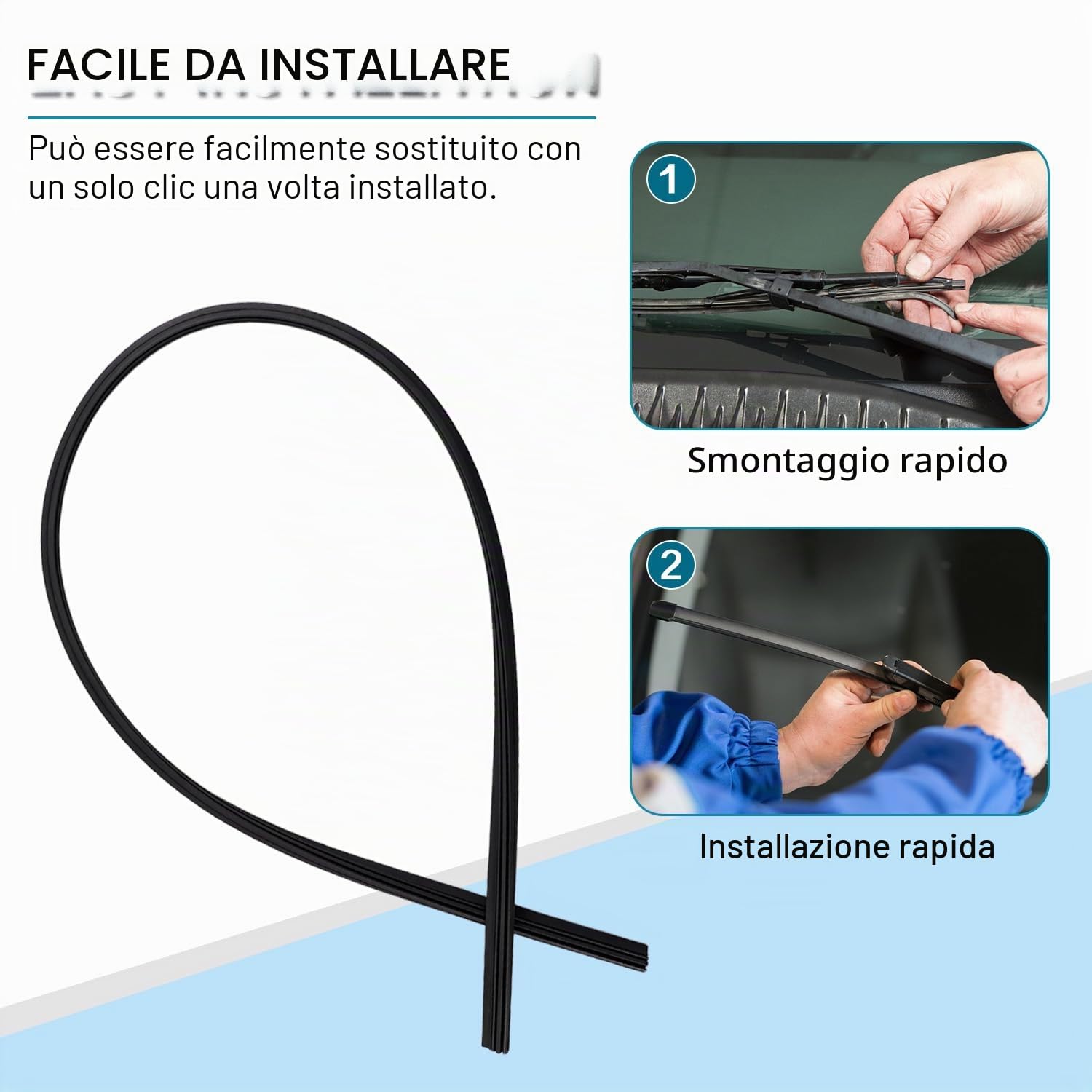 6 gomme per tergicristalli, al metro, in gomma, universali, compatibili con tutti i tergicristalli (800 mm)
