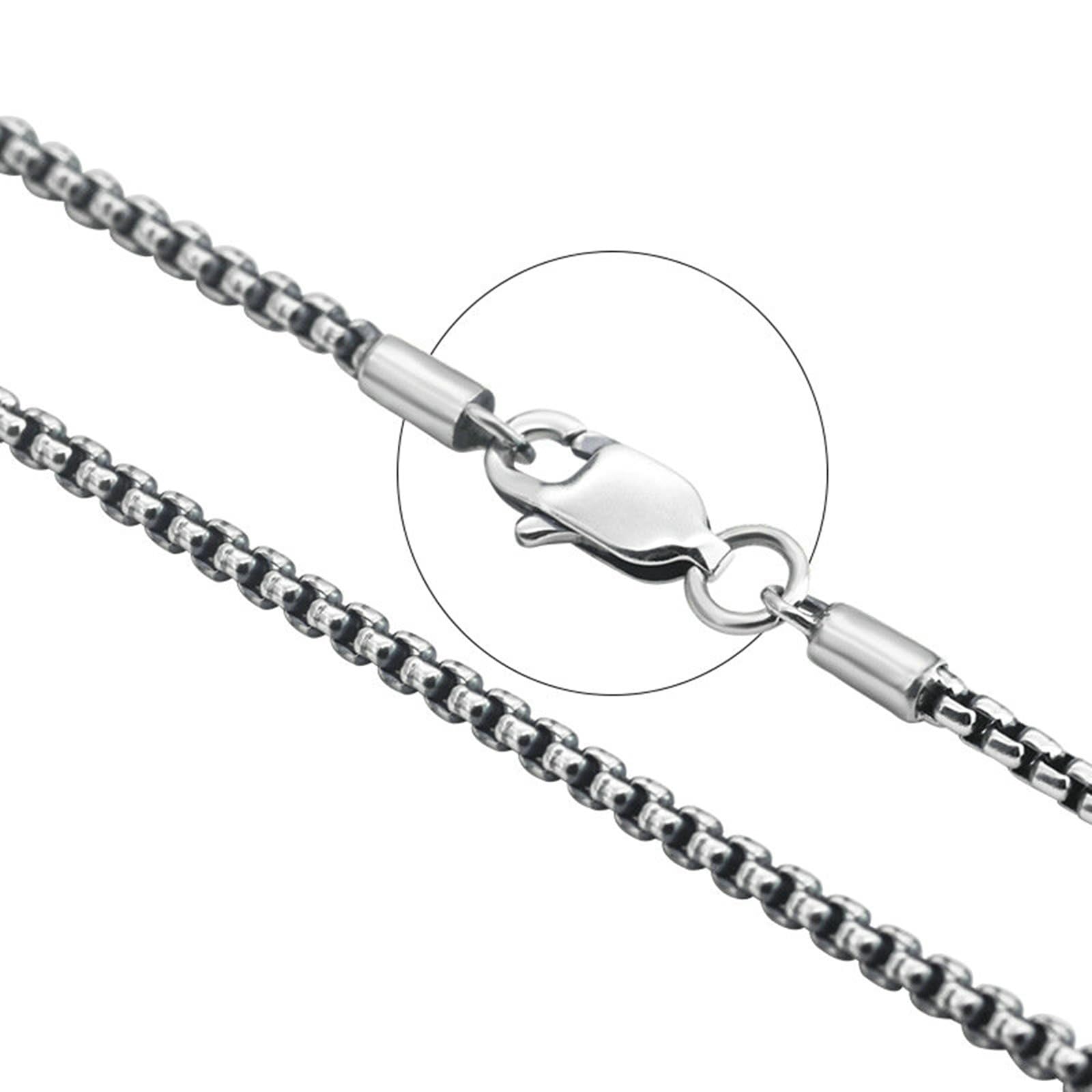 KnSam Collar de cadena Belcher de plata de ley maciza para hombre