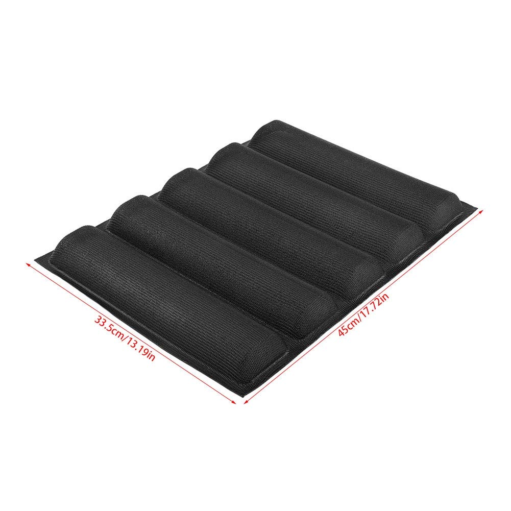 MAGT Moule à Pain Français Silicone, Moule à Baguette Silicone Moule Perforé Réutilisable Non Collé for Moules Perforé 5 Moules Utilisé pour Faire du Pain, de la Baguette