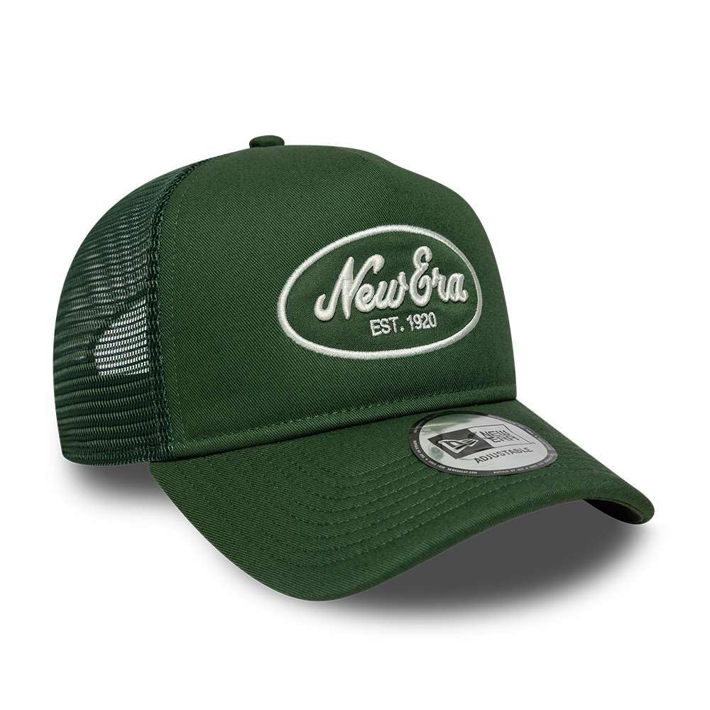 New Era 9Forty - Cappello da baseball ovale con toppa in schiuma, per adulti, colore: verde scuro