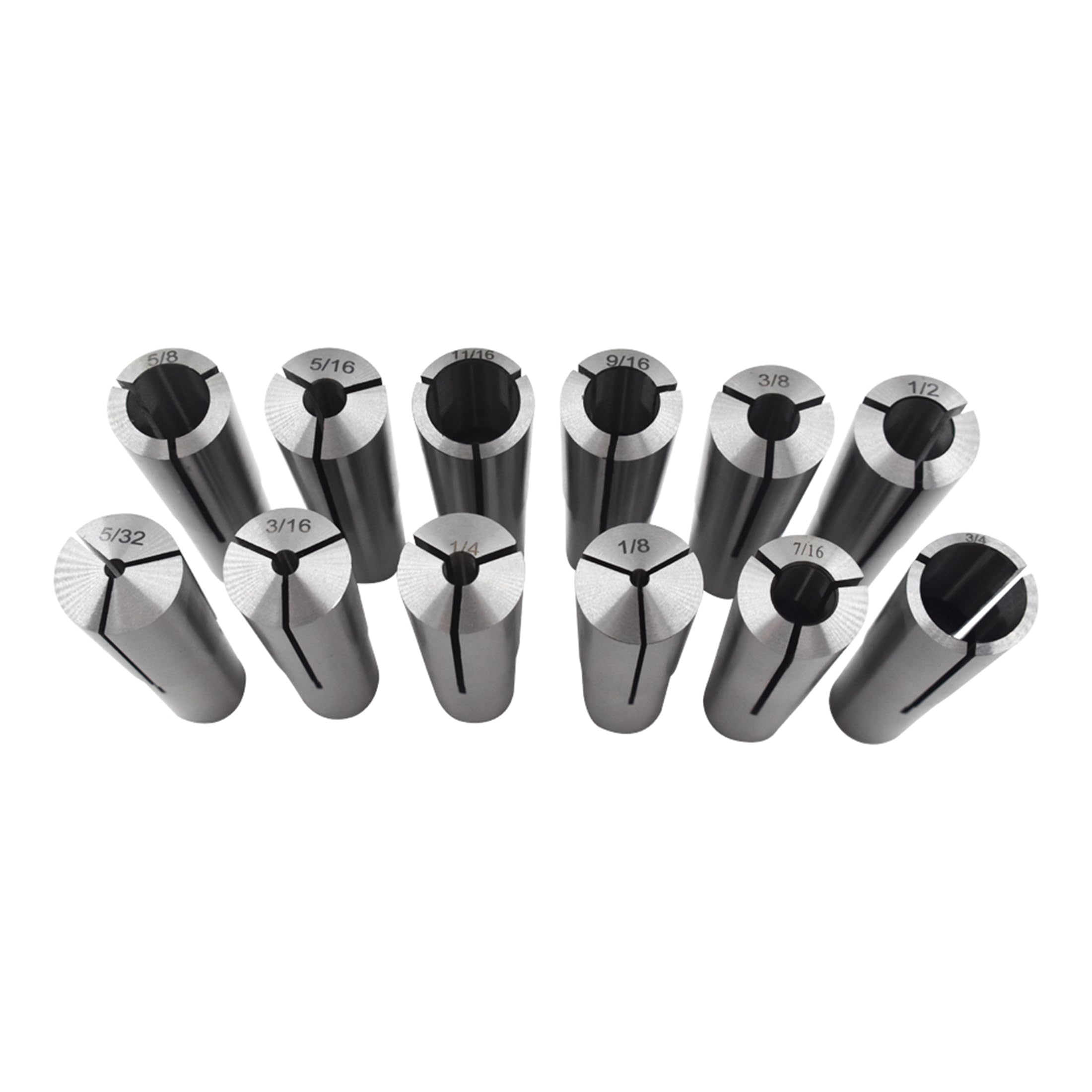 Thomletha 12PCS 3MT MT Collet Set 1/8-3/4IN With 3/16 1/4 3/8 1/2 5/8 Chuck for Bridgeport