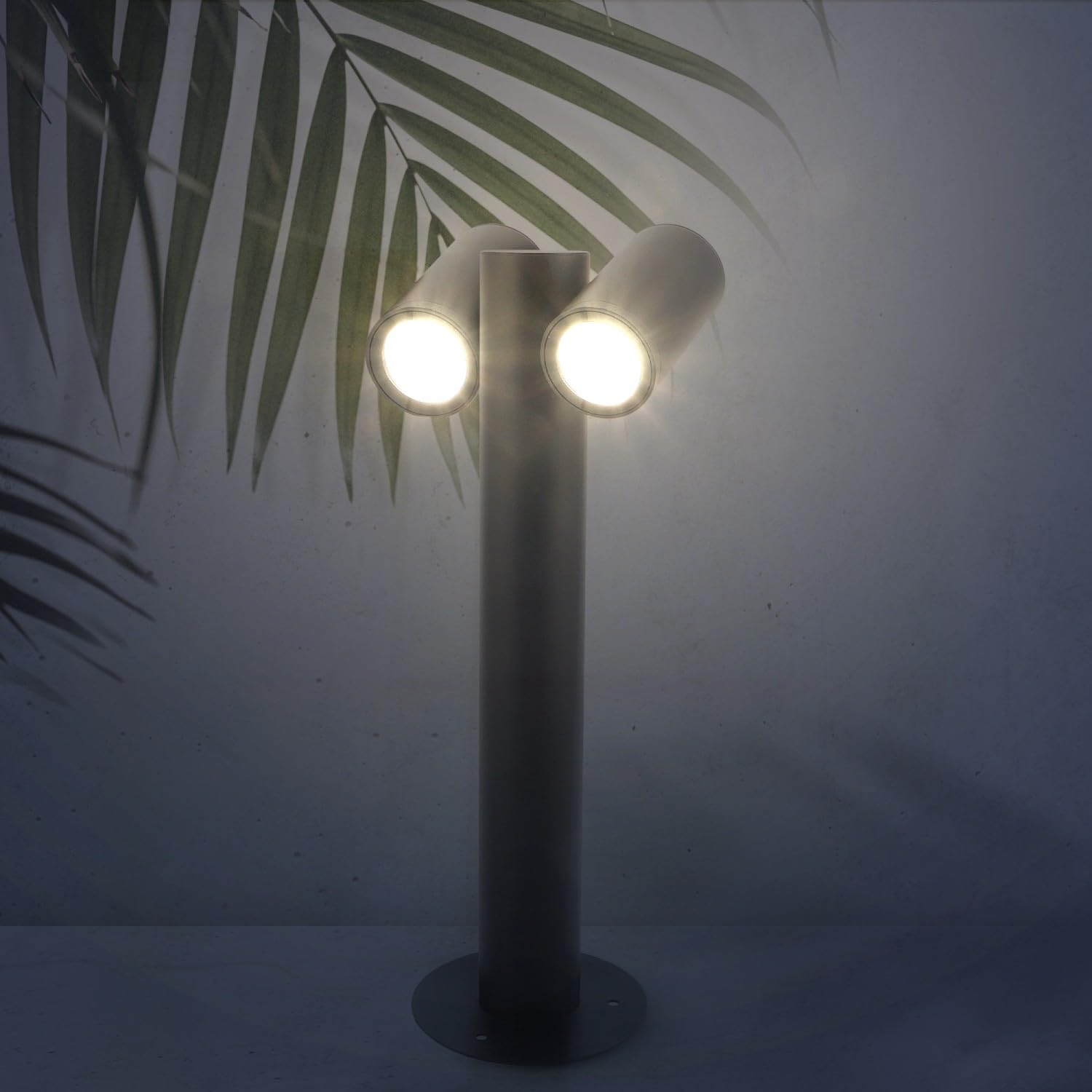 M Ledme - Balise Urban double, deux douilles GU10, étanchéité IP44, finition noir mat. Convient pour les allées, chemins et terrasses (ampoule non incluse).