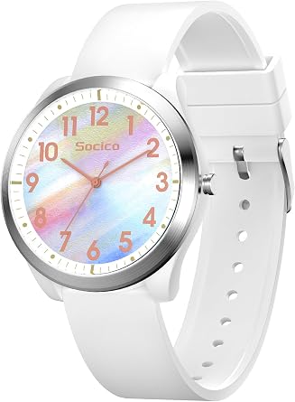 SOCICO Analogue Watch for Women Men, Waterproof Watch for Swimming, Easy Read Quartz Minimalist Ladies Wrist Watches with Silicone Strap