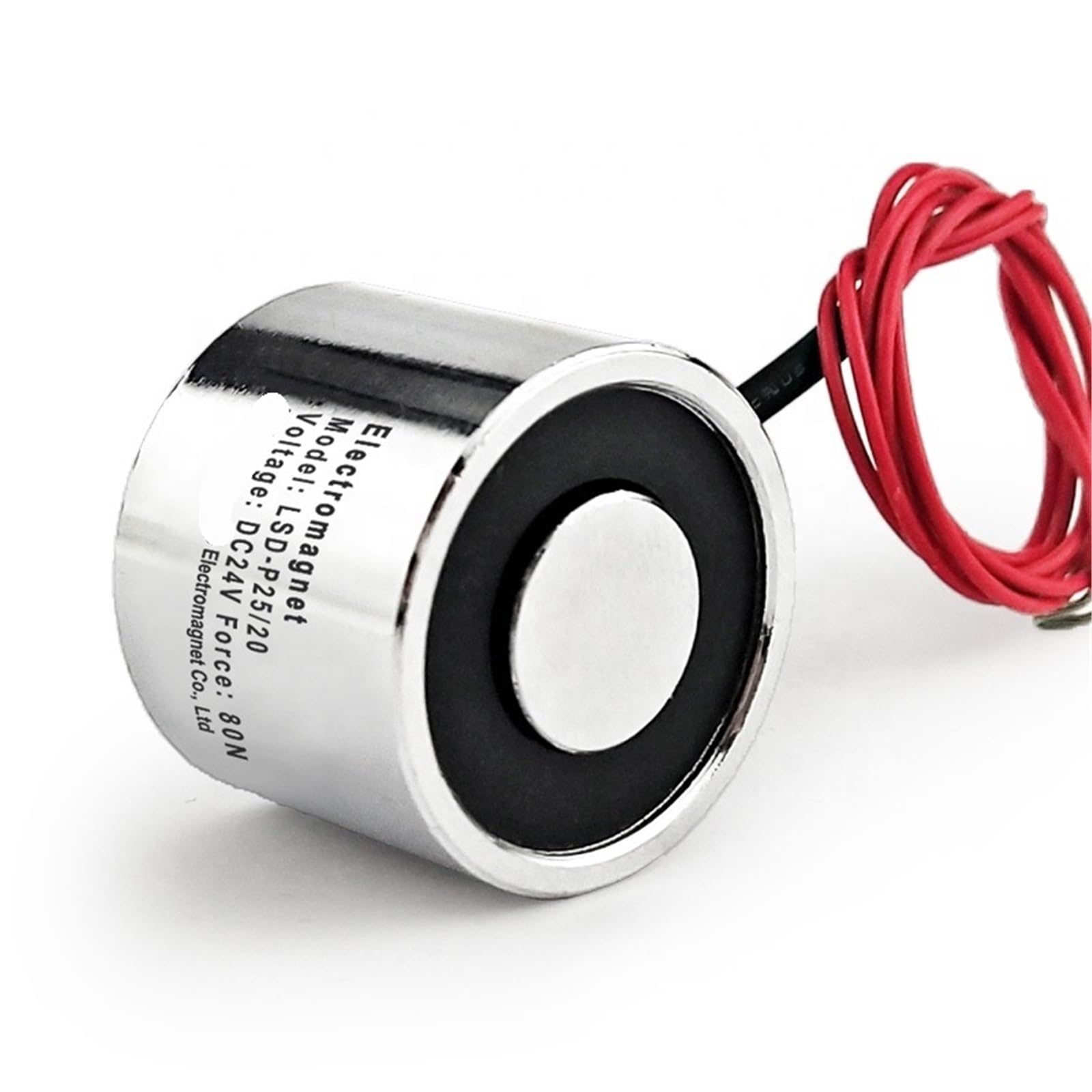 Elettromagnete LSD-P25/20, cilindro, magnete elettrico, DC12V/24V, solenoide elettromagnetico, ventosa, 1 pezzo(12V)