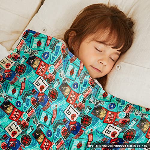 Zonli Kids Blanket Flannel Fleece Throw Blanket Twin Size 60" X 80" Cat Noir Miraculous Ladybug Bluey Blankets For Boys Soft Fuzzy Plush Blanket Cozy Lightweight For Travel Bed Saint Patrick Spring #TOP4