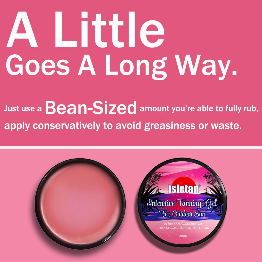 isletan intensive tanning gel peach, tanning gel for outdoor sun, 200g