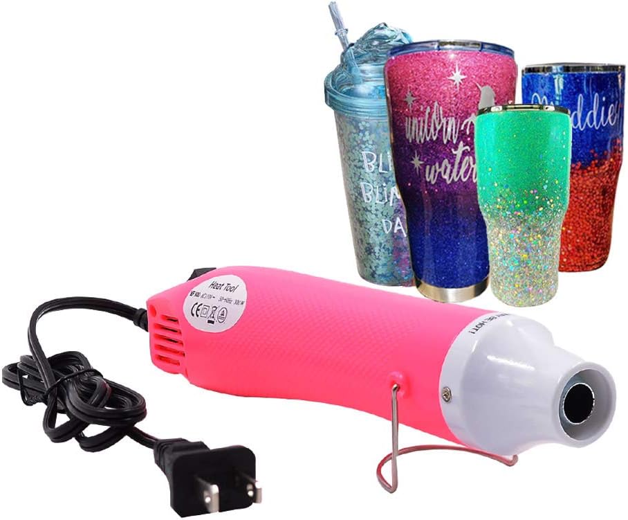 Bubble Buster Tool for Making Epoxy Glitter Tumblers,pecially-Made Mini Heat Gun for DIY Acrylic Resin Cups Tumblers,Seal Wax Melting,Remove Air Bubbles(Pink)