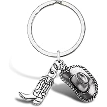 BRBASAP Cowboy Keychain Western Hat and Boot Key Chains Country Accessories for Men and Women Cowgirl Line Dancing Car Keychains Birthday for Cowboys Mens Wristlet Key Chain Accessories