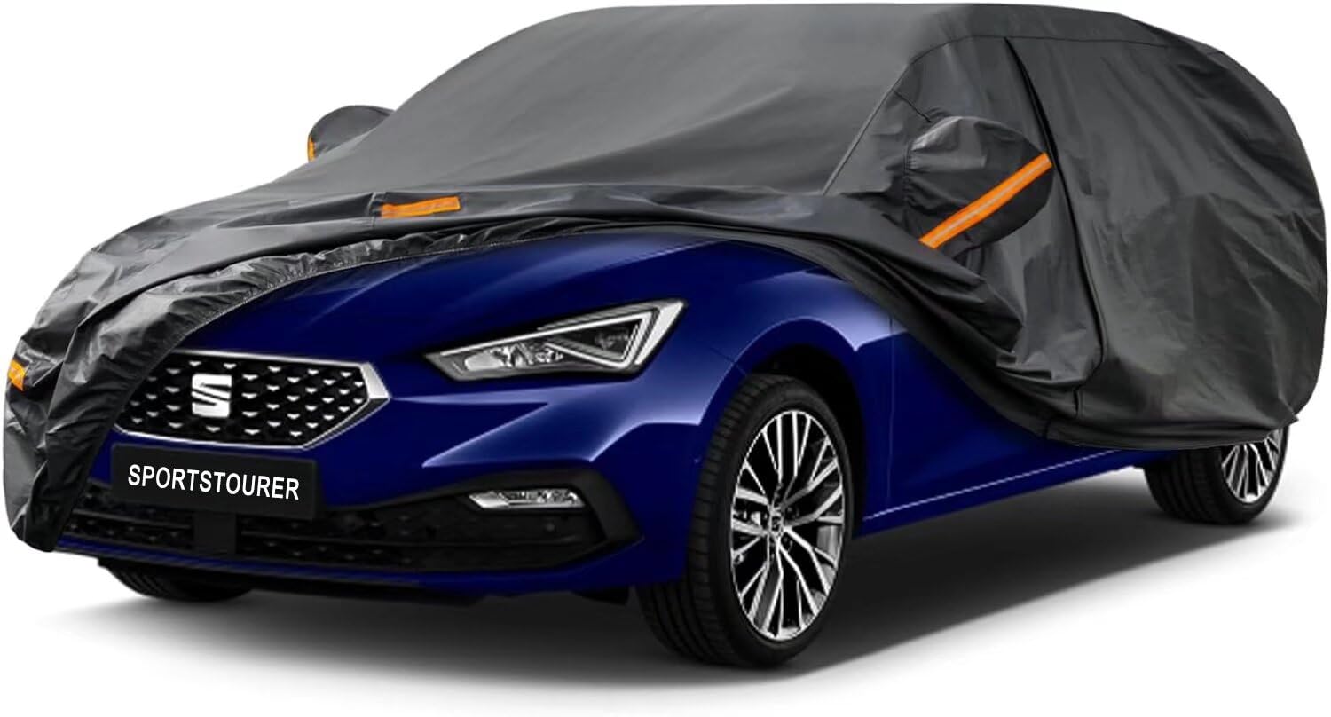 Kayme Funda Coche Exterior, Compatibles con Audi A3 Sportback(1996-2025), Cubierta para Coche Impermeable Transpirable Anti-UV Antipolvo de 7 Capas, Cubre Coche con Cremallera y Forro de Algodón. — view 62