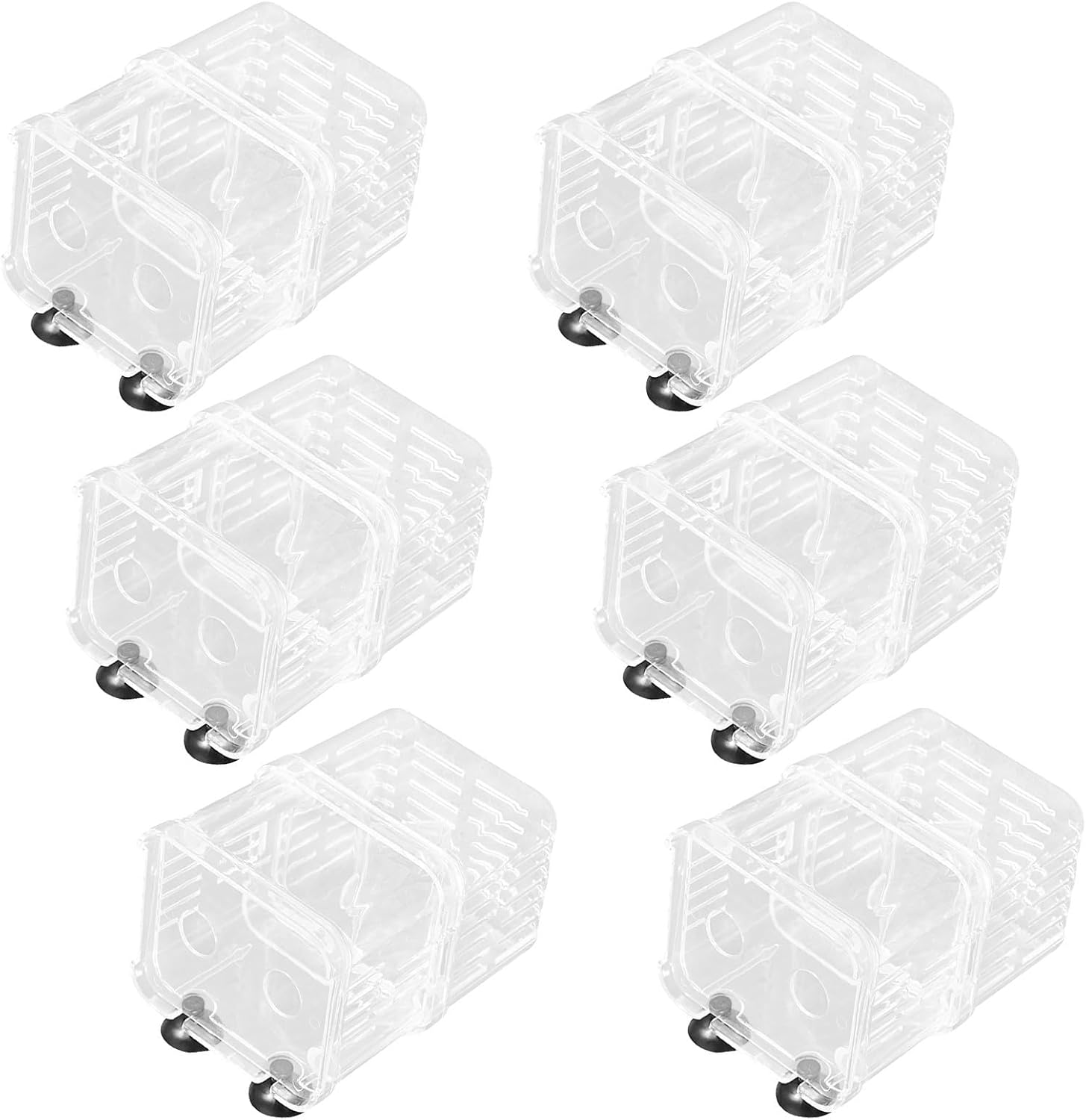 6pcs Floating Fish Hatchery Breeding Box Plastic Aquarium Isolation Incubator for Fry Guppy Shrimp with Clear Window and Wear Resistant Design for Professional Settings