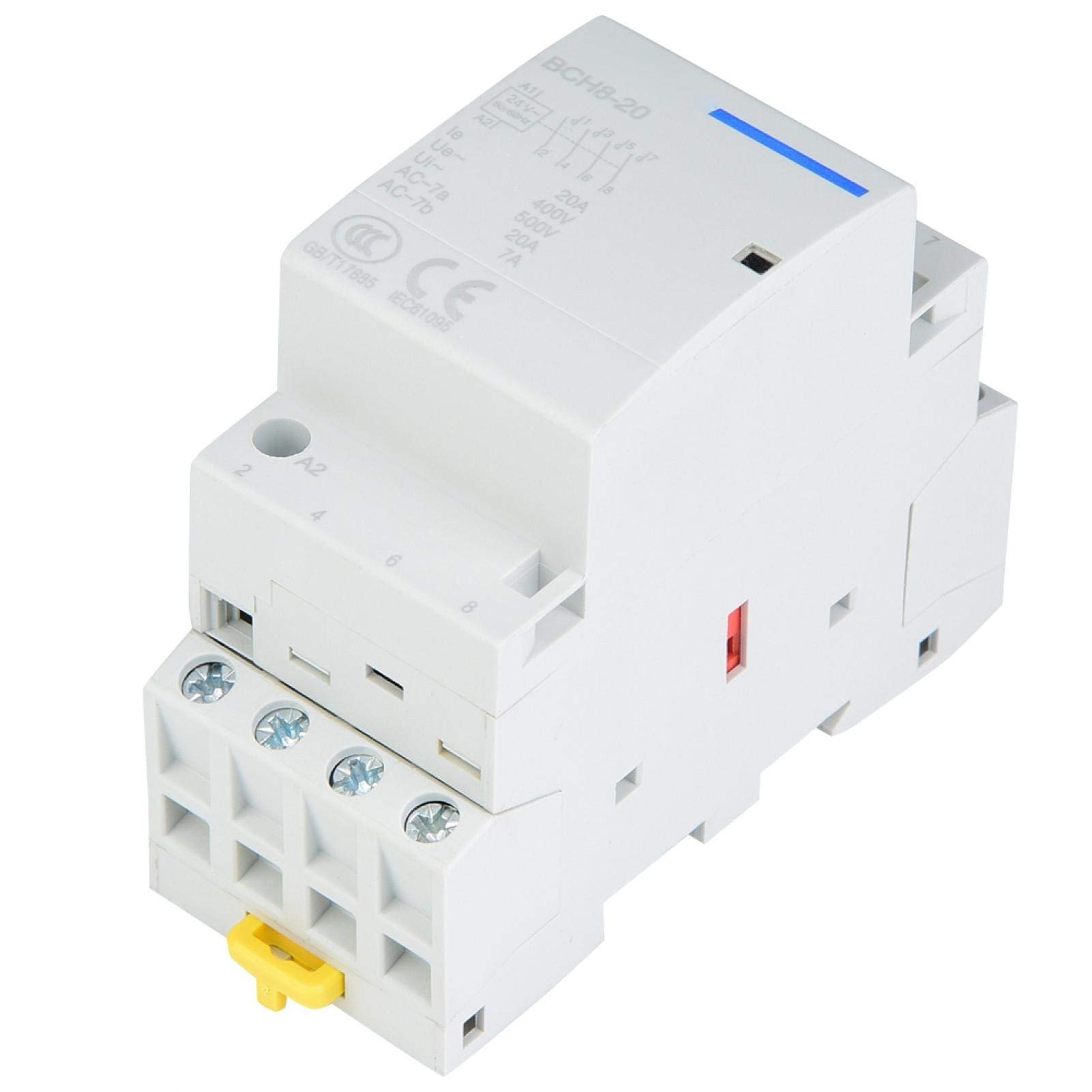 QRUYHBAJU 4P 20A 2NO 2NC Household AC Contactor 35mm DIN Rail Mount AC Contactor No Noise for Household Applications Replacement Contactor