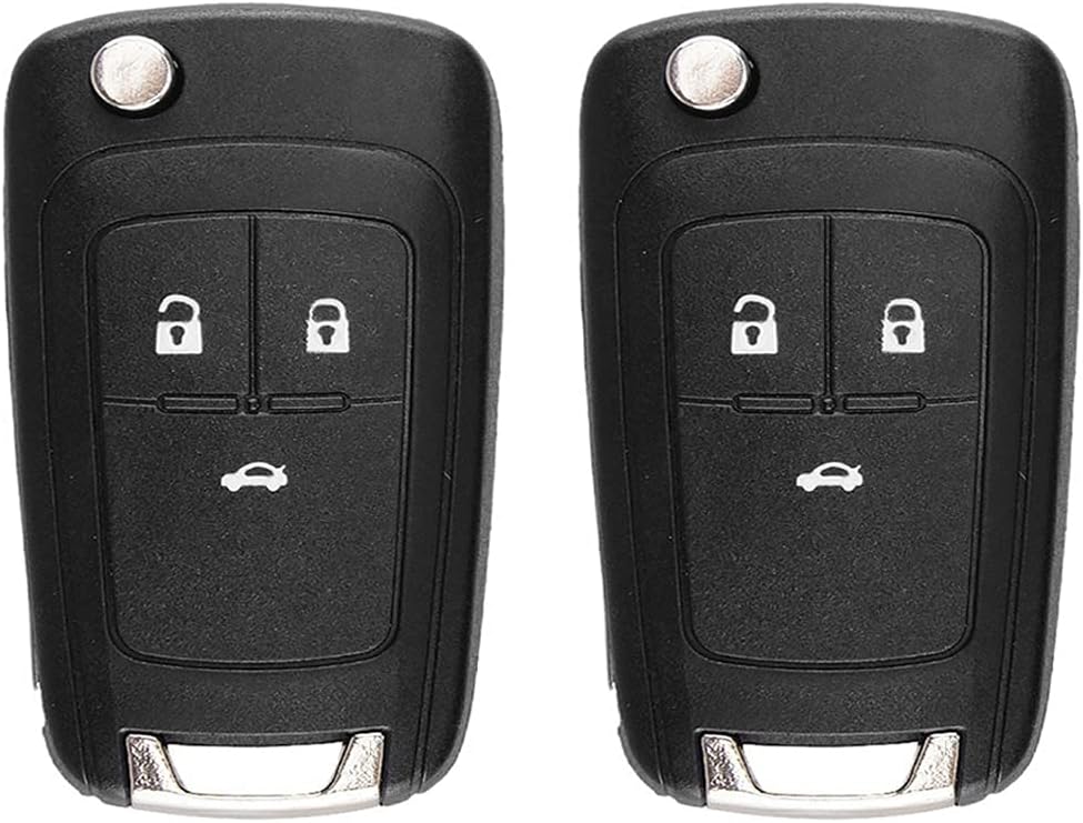 2PCS 3 Buttons Car Remote Key Fob Replacement Shell Case, Flip Folding Key Cover For Ch-evrolet Vauxhall Opel Astra Insignia (3 Button)