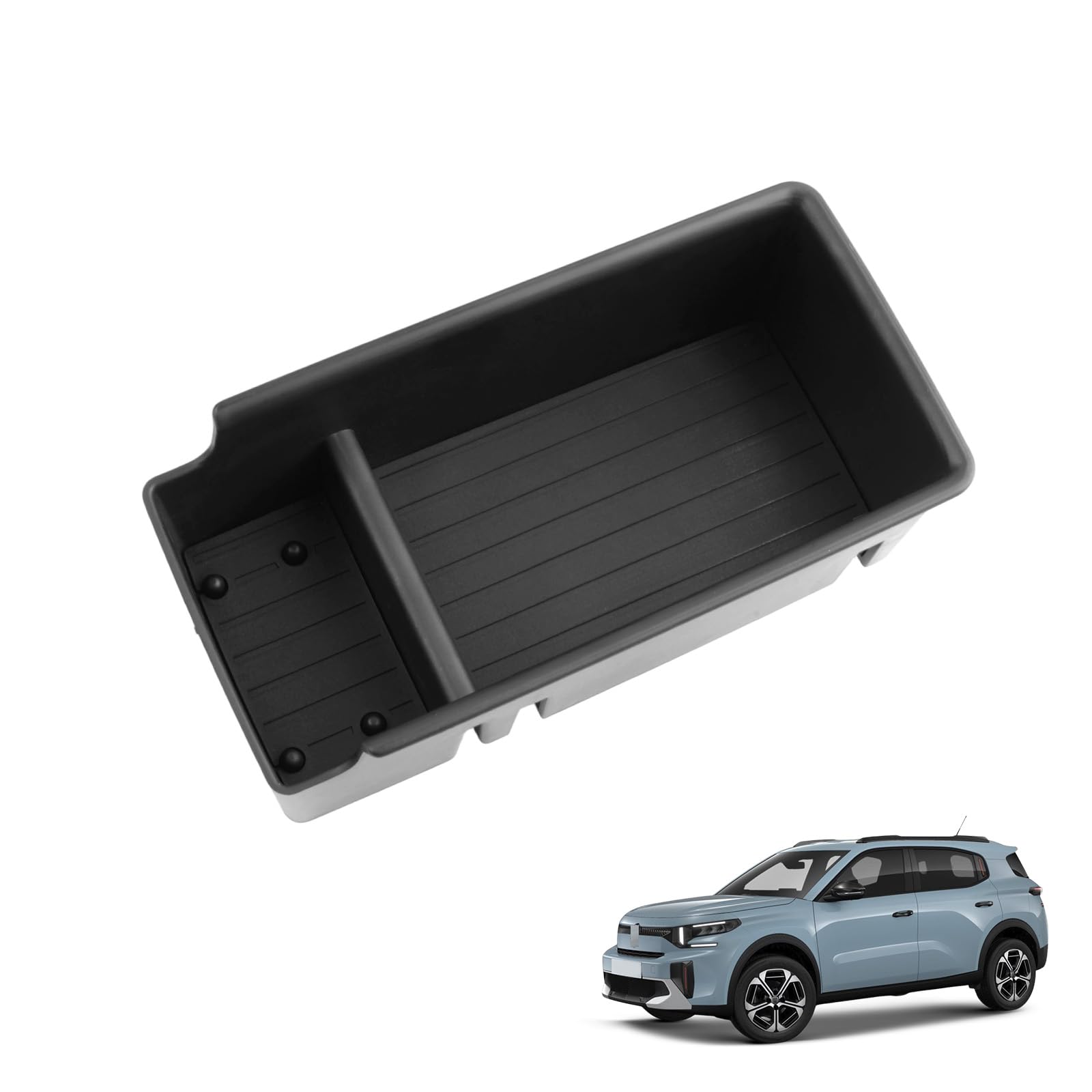 Vano Portaoggetti per Braccioli Compatibile con Citroen C3 Aircross 2025 2026(Freno Elettronico), Scatola Portaoggetti del Console Centrale, Accessori Citroen C3 Aircross Organizer