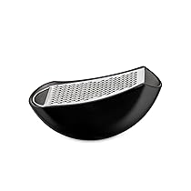 Alessi Parmenide AARU01 B – Grattugia con Raccoglitore in Resina Termoplastica e Acciaio Lucido, Nero