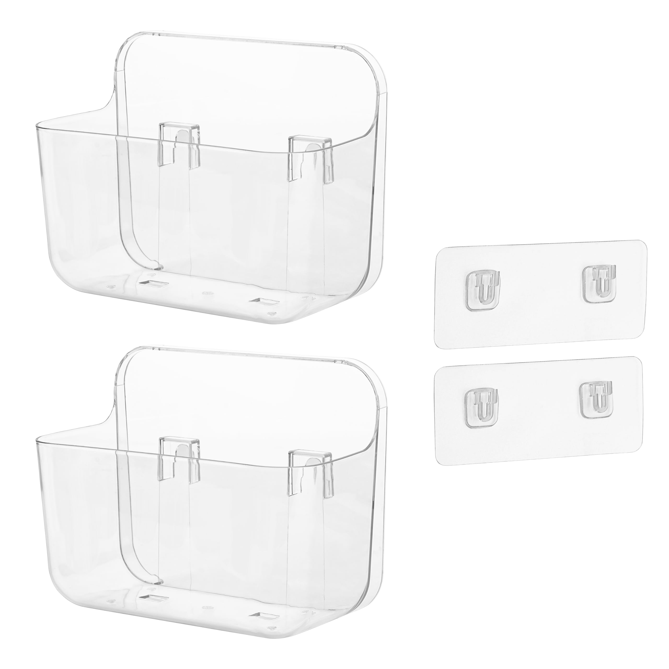 Winter Shore Organizador Adhesivo para Puerta de Armario (Pack de 2) - Organizador Pared de Baño Acrílico - Soporte Pared y Estante Adhesivo, Almacenamiento de Plástico para Pegar Sin Taladrar