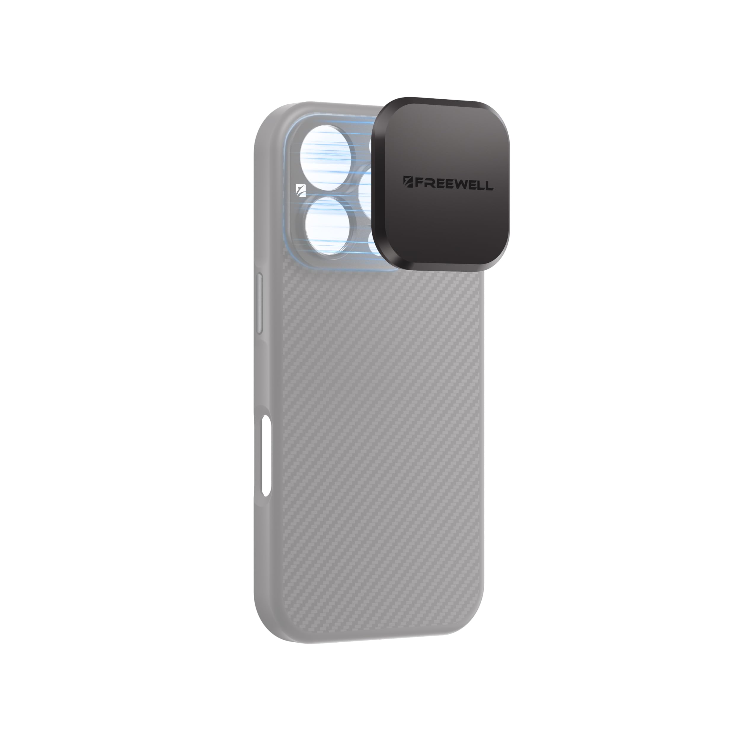 FREEWELL Protector de lente para iPhone Pro Filmmaker Case & Genius Rig | Soporte magnético, protección contra polvo y arañazos