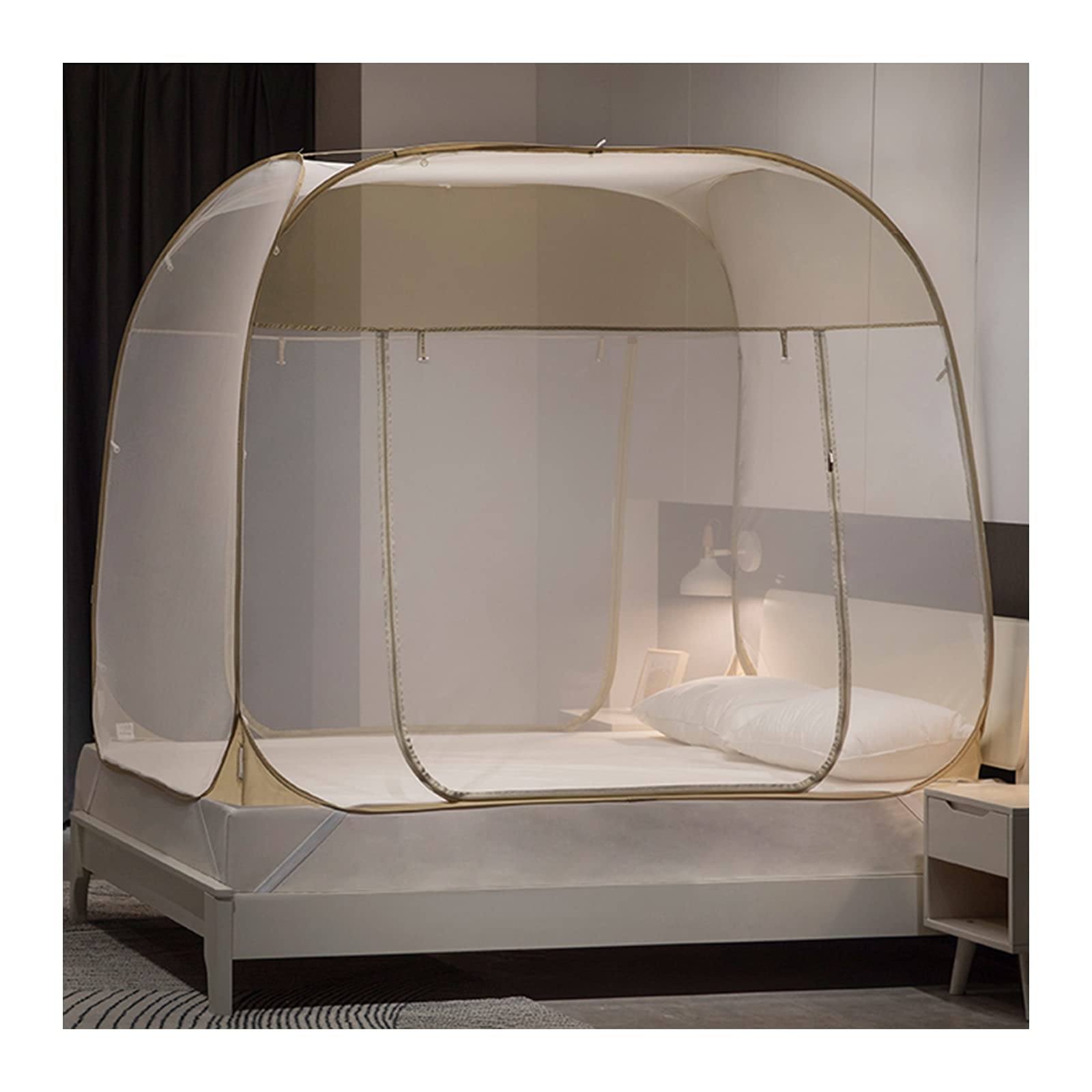 Zanzariera a Scomparsa per Esterni, zanzariera Pieghevole da Giardino, zanzariera Portatile per Campeggio (Colore: Giallo, Dimensioni: 1,5x2x1,6 m)