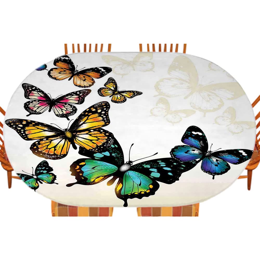 【予約受付中】 ESFVRG Butterfly Tablecloth Vivid Monarch Butterflies Flying