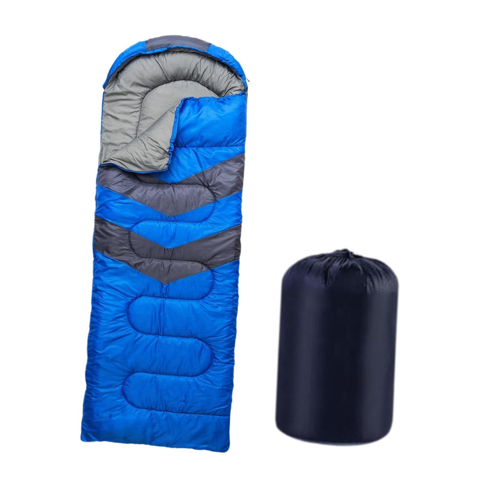 Sleeping Bag Portable Cover Warm Camping Sleep Bag for Adults Mountaineering Blue and Grey-image-29