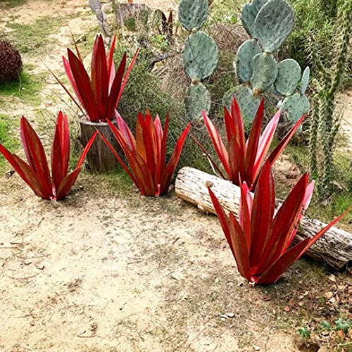 Statue jardin agave métal décoration extérieure rustique 13,78"