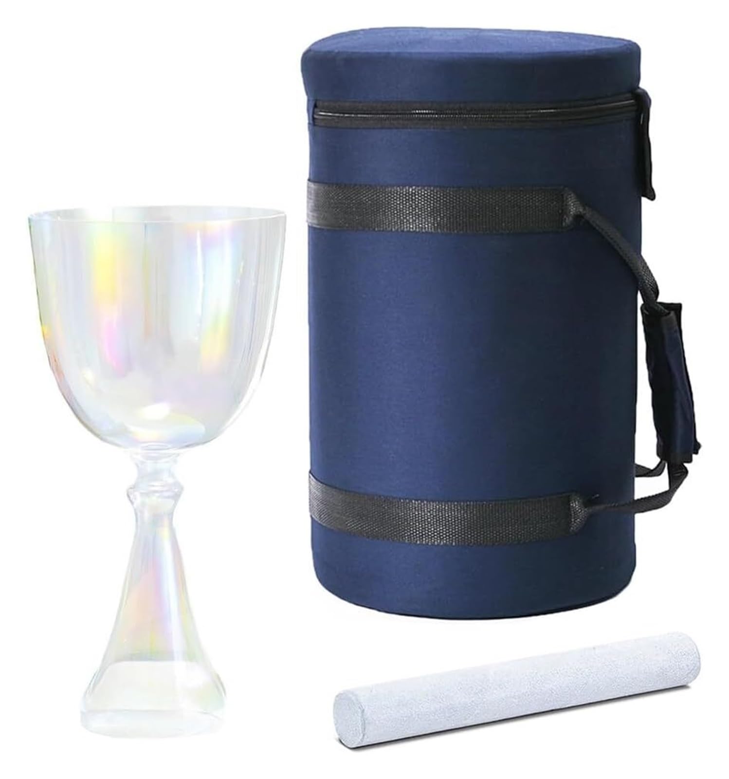 SBCGFY Crystal Singing Bowl, 432Hz,Cosmic Light 6 inch Handle for Yoga Meditation Sound Healing, Clear Sound Bowl, Mallet & Handle Case Included,A Note