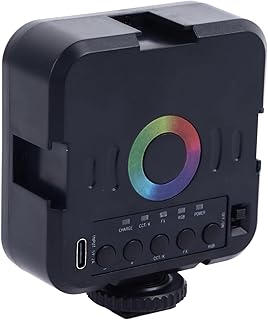 RGB Video Light, 360Â° Full Color LED On Camera Light Panel CRI 95+ 3000â€‘9000K Dimmable, 1/4 Screw & Cold Shoe, 1200Mah Rechargeable DSLR Lighting for Vlogging Photography