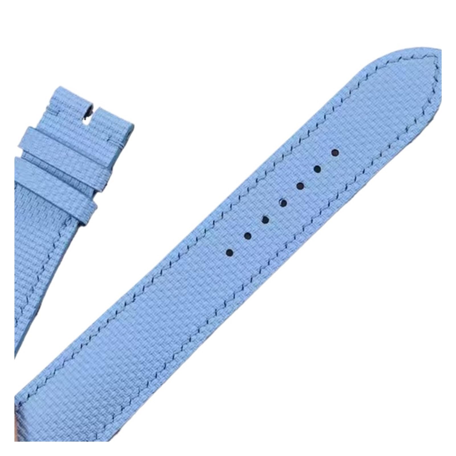 Genérico Correa de reloj cuero y caucho FKM Sailcloth 20, 21 22mm Compatible con la correa Universal Rolex Grand Flat End