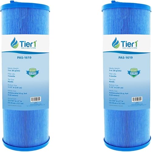 Tier1 Cartucho de filtro para piscina y spa, paquete de 2 Reemplazo para Pleatco PWW50L-M Waterway 817-4050, Teleweir 50, Unicel 4CH-949, Filbur