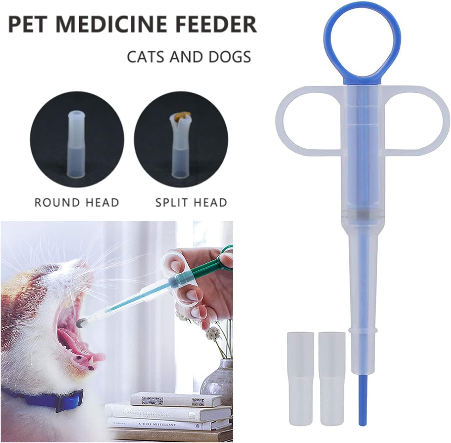 ZEACCT 4 Pieces Cat Pill Dispenser Dog Medicine Feeder Pet Tablet