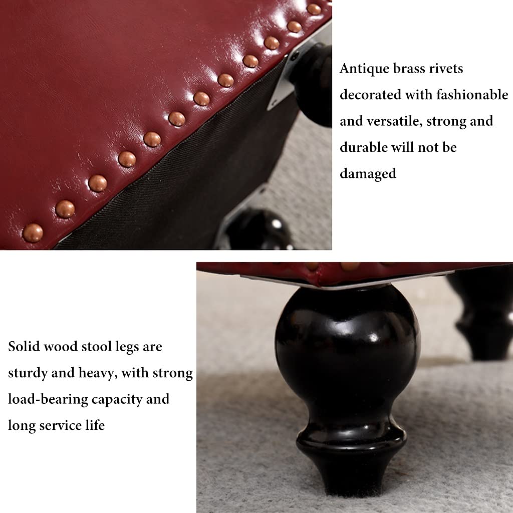 JIOWEUOE Questo poggiapiedi rettangolare compatto, realizzato in pelle e con gambe in legno, vanta uno stile moderno e offre funzionalità di archiviazione. È adatto per posto, giallo a
