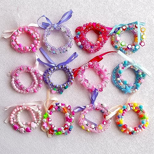Elesa Miracle EM-B-12-3 36Pc Little Girl Teens Kids Beaded Bracelet Value Set Kids Girl Party Favor Pretend Play Bracelet thumb #2