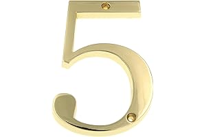 5" Polished Brass House Address Number #5