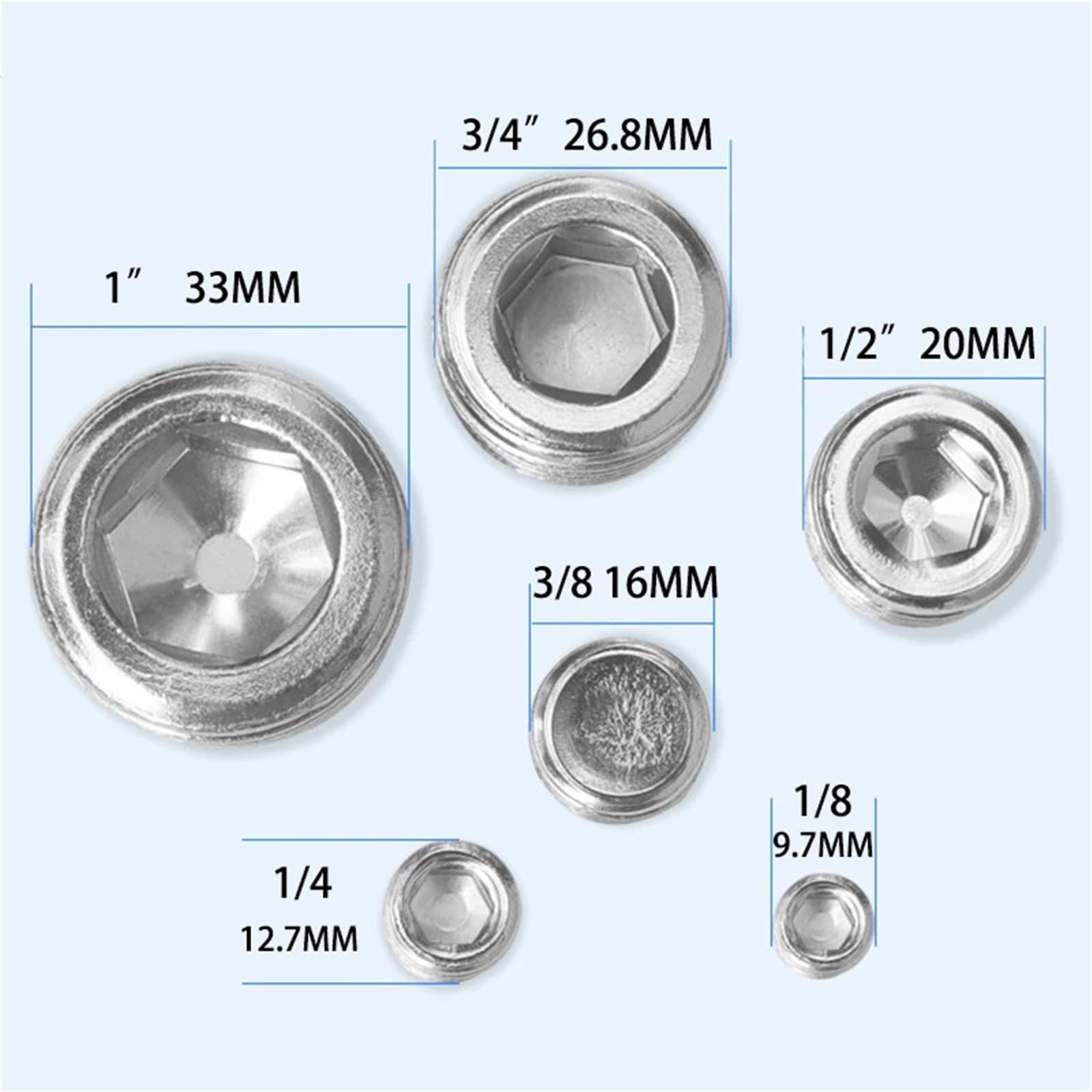 Miedź 1/8 "1/4" 3/8" 1/2" 3/4" gwint zewnętrzny mosiężny rura sześciokątna końcówka złączka łącznik łącznik adapter przyłączeniowy 10 sztuk (10 szt. męski plug, 3/4")
