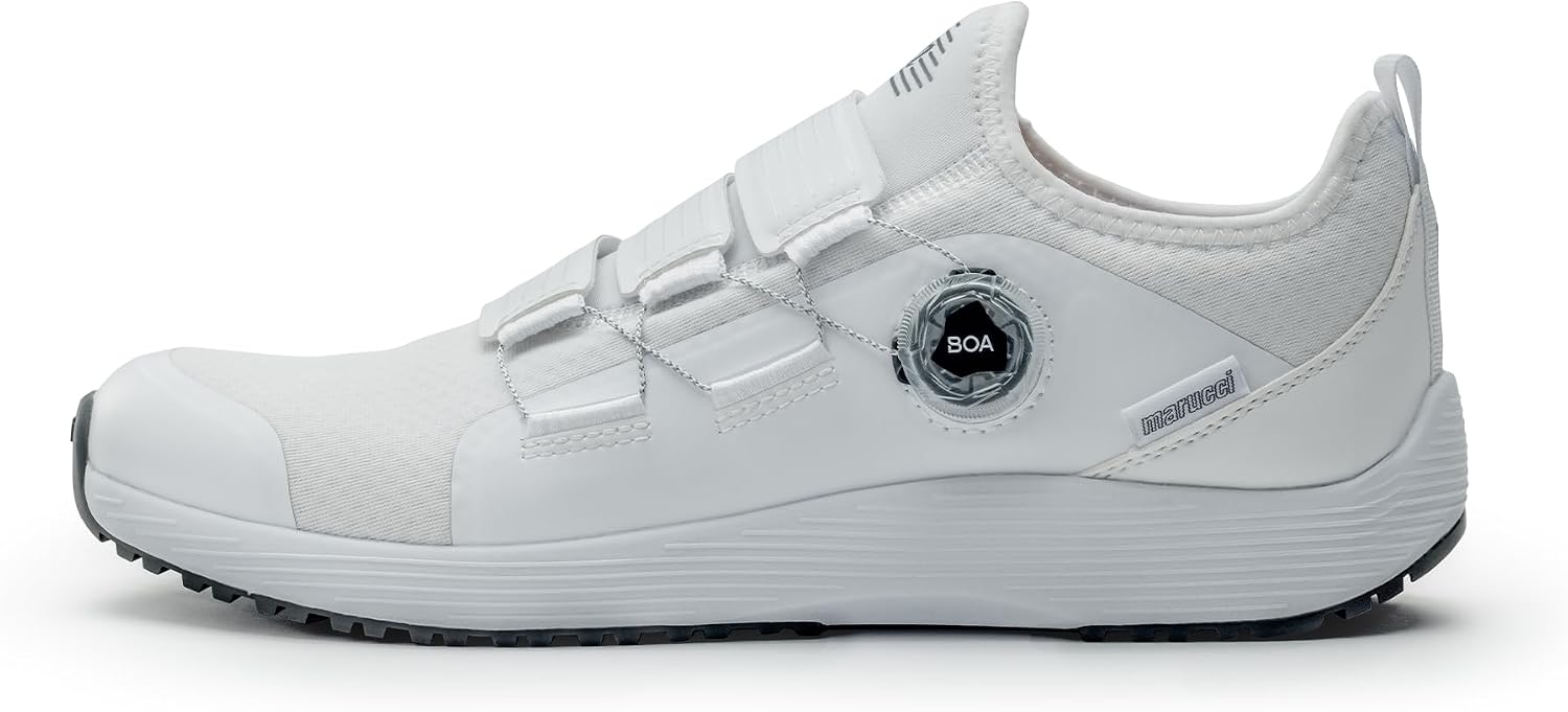 Marucci MXB Trainer BOA Sneakers for Men, White, Baseball Trainer Sneaker, Workout Shoes for Men with BOA L6 Dial System for Secure Adjustable Fit, Lightweight, Breathable & Long Lasting Durability