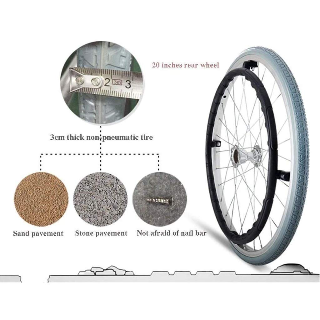 MU Silla de Ruedas Autopropulsada, Manual de Aleación de Aluminio Plegable Ligero con Pedales Ajustables Doble Freno para Discapacitados/Manual de Edad Avanzada Cesta