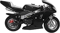 NEREIDS NET 49cc 2-Stroke Gas Mini Dirt Bike for Kids Adults - Dual Headlights, Disc Brakes, 170lbs Capacity Pocket Motocross Black
