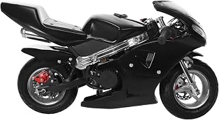 NEREIDS NET 49cc 2-Stroke Gas Mini Dirt Bike for Kids Adults - Dual Headlights, Disc Brakes, 170lbs Capacity Pocket Motocross Black