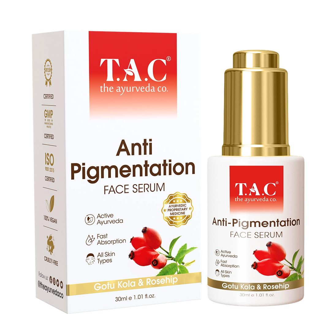 TAC - The Ayurveda Co. Anti-Pigmentation Face Serum With Gotu Kola & Rosehip - Ayurvedic, Natural, And Organic Face Serum For Pigmentation Issue, 30Ml