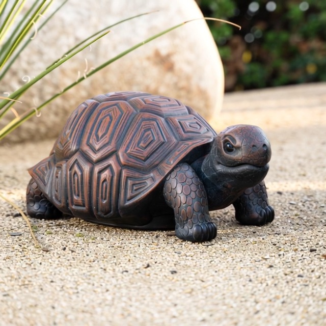 Estatua Tortuga Caminante 21.3" L Marrón y Gris de MgO miniatura 7