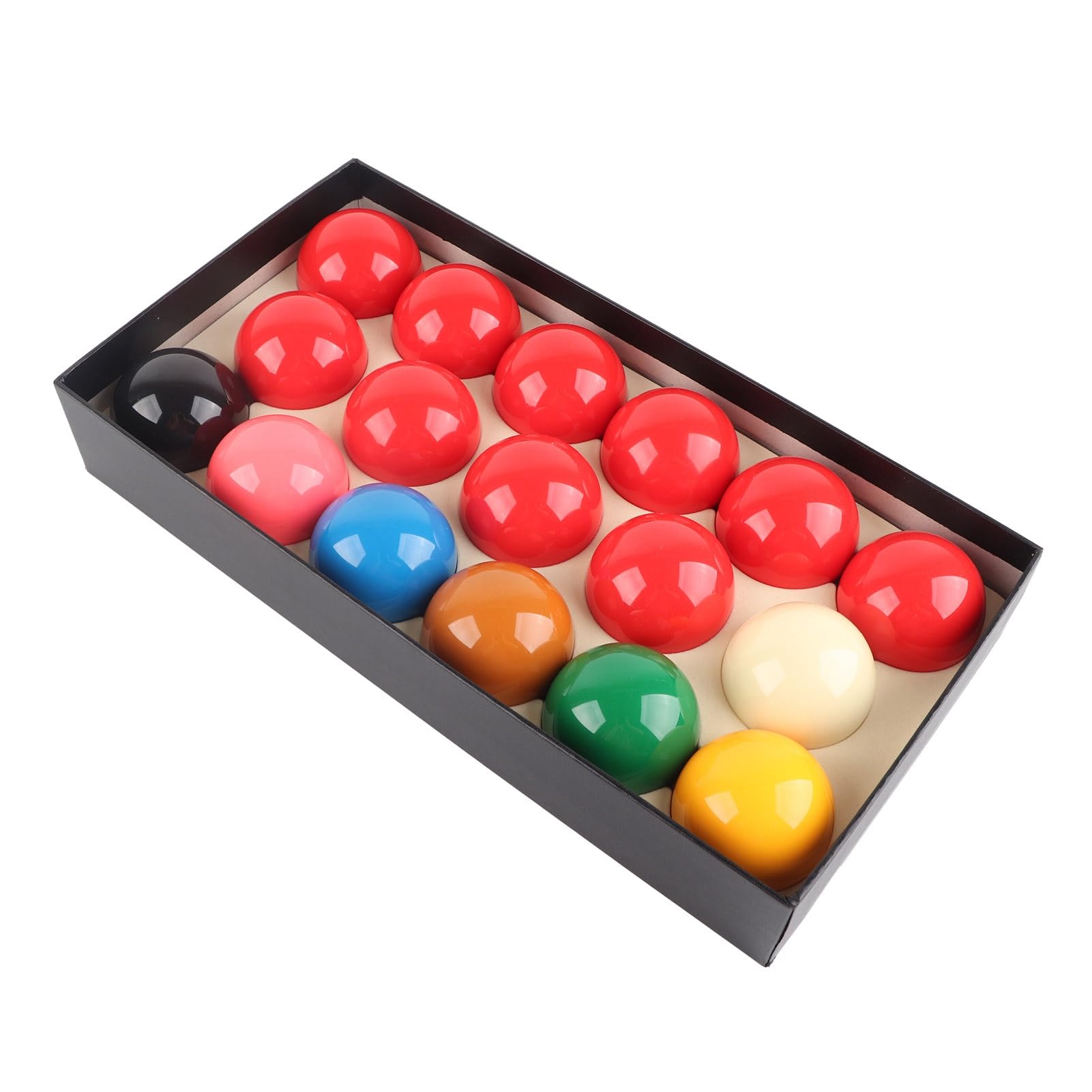 Jeu de Boules de Billard Snooker 57,2 mm 17 Pièces Résine 10 Rouges 6 Multicolores 1 Blanche