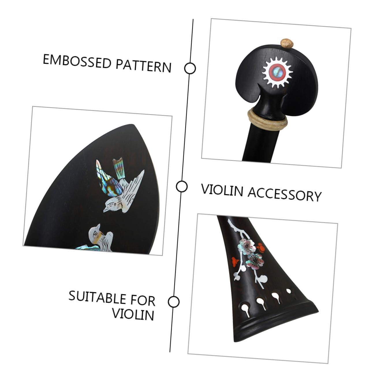 ibasenice 1ensemble Kit De Réparation Pour Violon Avec Accessoire De Repose-menton Chevilles Accordage Et Queue Design Sculpté Fait Main Pour Meilleure Qualité Sonore